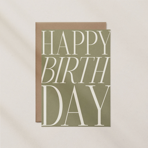 Happy Birthday Text Card - Sage